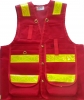 5.Deluxe 14 Pocket Cruiser Vest- Red Cordura with Reflective Striping