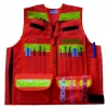 The Forester Cruiser Vest- Orange Polyester with Reflective Striping 