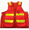 1. Deluxe 14 Pocket Cruiser Vest- Orange Polyester Mesh with Reflective Striping