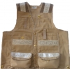 3.Deluxe 14 Pocket Cruiser Vest- Tan Cotton with Reflective Striping