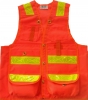 4.Deluxe 14 Pocket Cruiser Vest- Orange Cordura with Reflective Striping