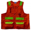 6.Deluxe 14 Pocket Cruiser Vest- Fluorescent Orange Polyester with Reflective Striping