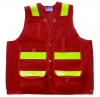 2.Deluxe 14 Pocket Cruiser Vest- Red Cotton with Reflective Striping