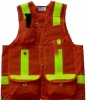 6.Deluxe 14 Pocket Cruiser Vest- Orange Cordura with CSA Reflective Striping and Radio Pocket  